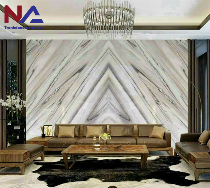 Mẫu tranh đá ốp tường phòng khách đẹp