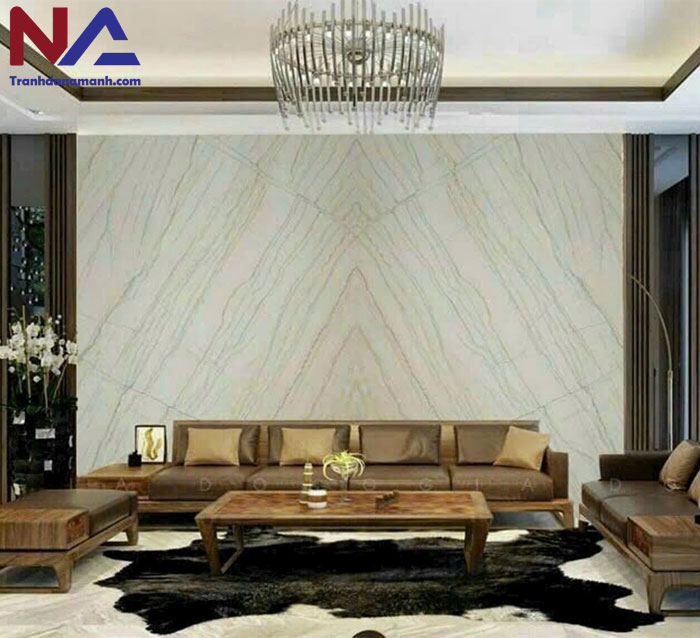 Mẫu tranh đá ốp tường phòng khách đẹp