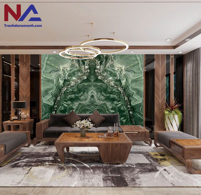 Mẫu tranh đá ốp tường phòng khách đẹp