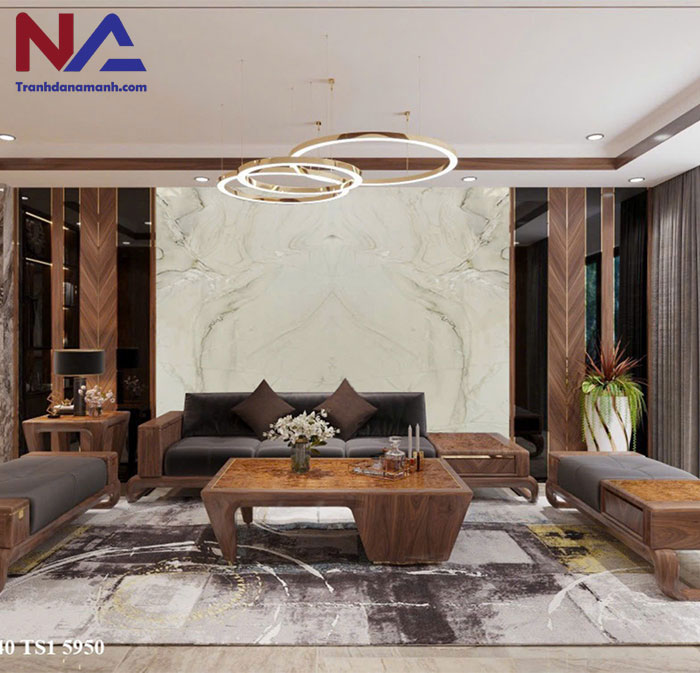 Mẫu tranh đá ốp tường phòng khách đẹp