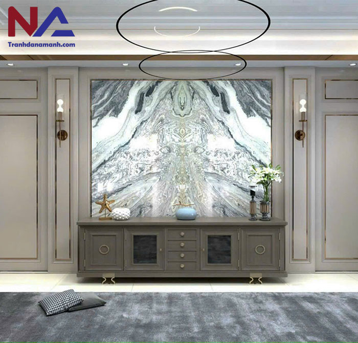 Mẫu tranh đá ốp tường phòng khách đẹp