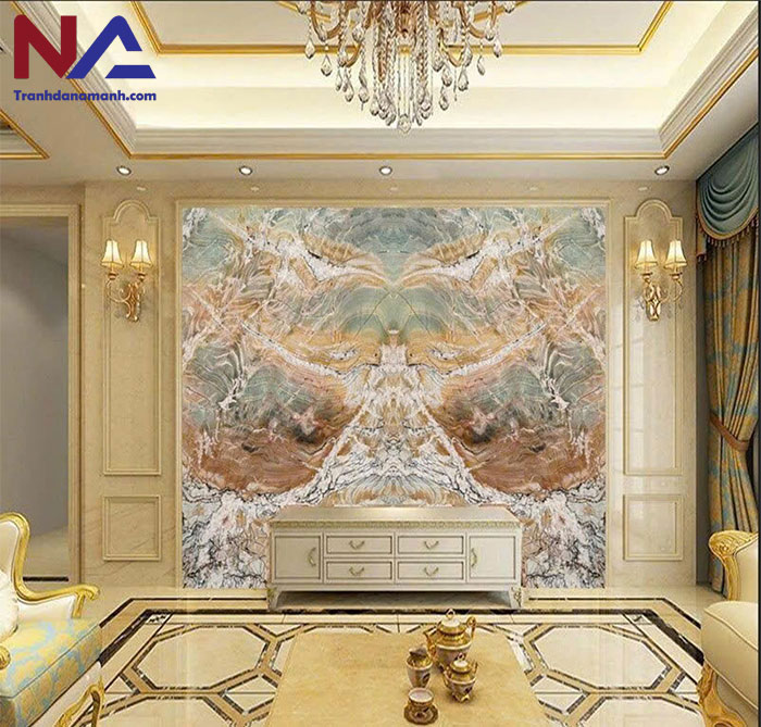Mẫu tranh đá ốp tường phòng khách đẹp