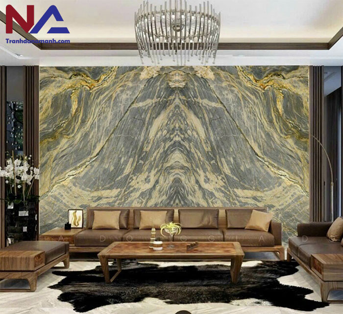Mẫu tranh đá ốp tường phòng khách đẹp