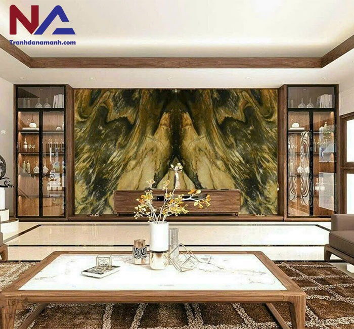 Mẫu tranh đá ốp tường phòng khách đẹp