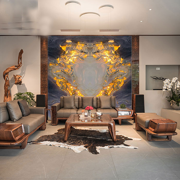 Tranh đá đối xứng xuyên sáng TDDX05