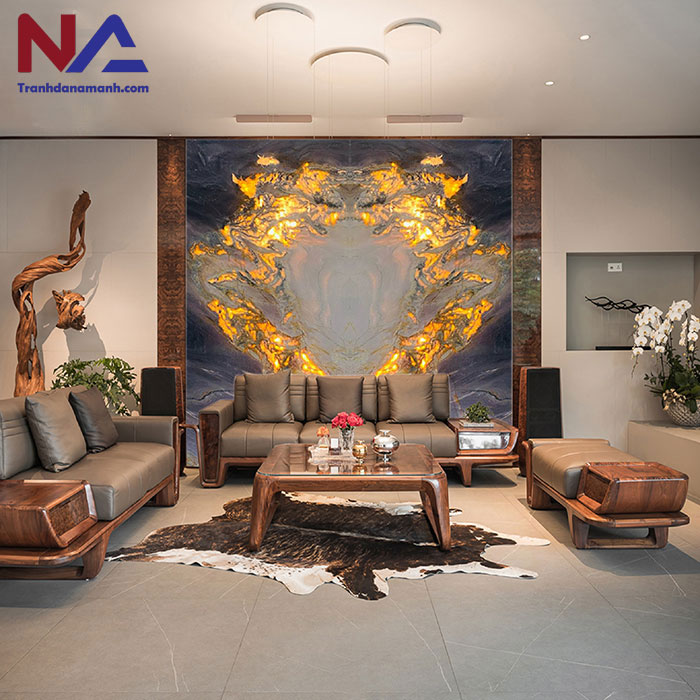 Mẫu tranh đá ốp tường phòng khách đẹp