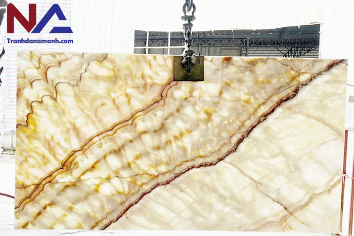 Tranh đá Onyx xuyên sáng đối xứng TDXS09