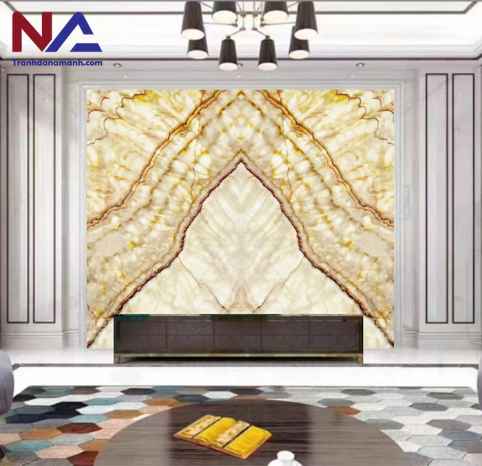 Mẫu tranh đá ốp tường phòng khách đẹp
