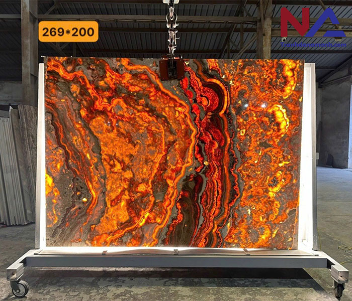 Tranh đá Onyx xuyên sáng đối xứng TDXS10