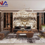 Tranh đá Onyx xuyên sáng đối xứng TDXS10