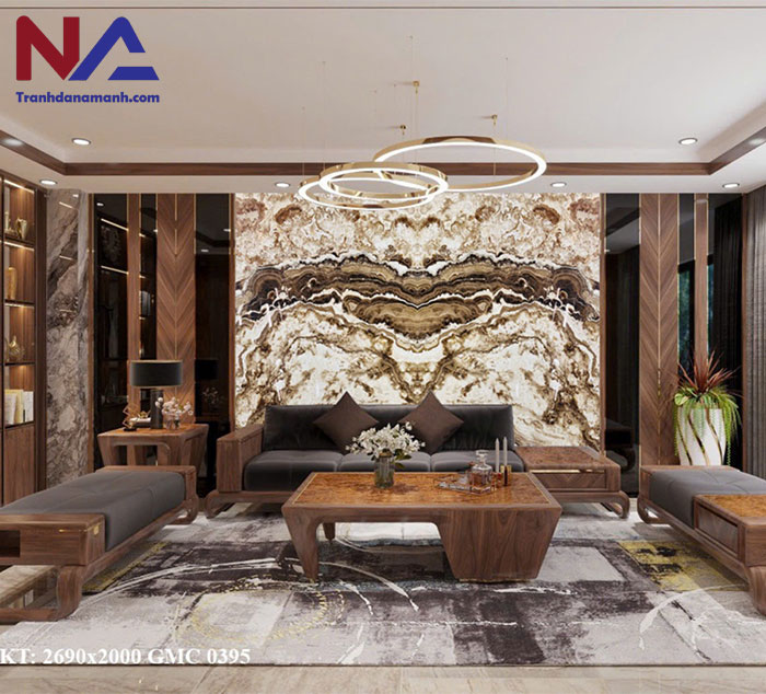 Tranh đá Onyx xuyên sáng đối xứng TDXS10