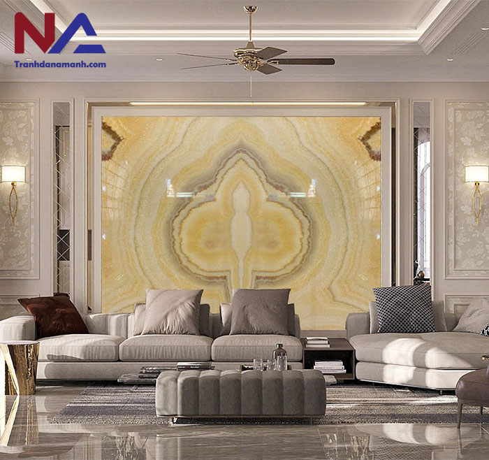 Mẫu tranh đá ốp tường phòng khách đẹp