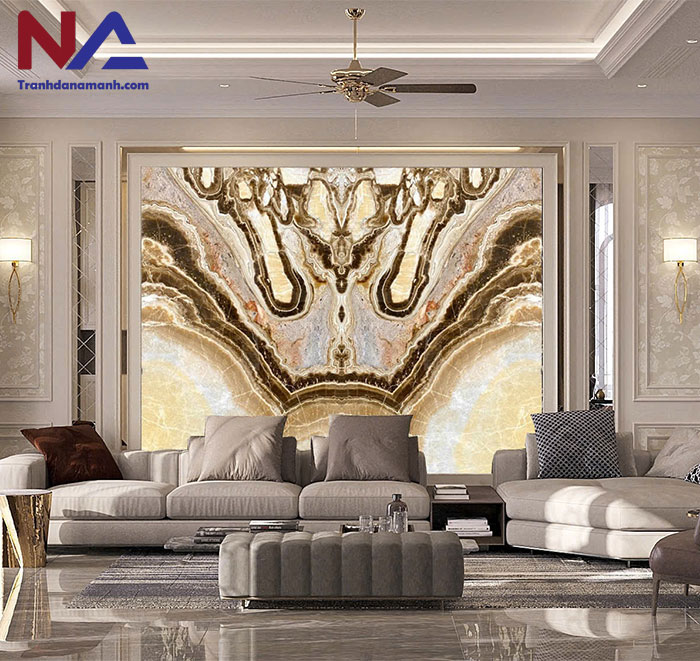 Mẫu tranh đá ốp tường phòng khách đẹp
