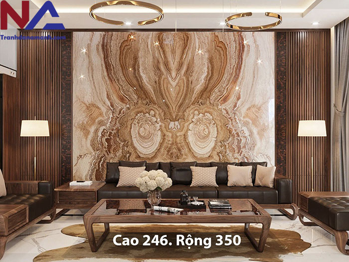 mẫu vách sau sofa trang trí bằng đá tự nhiên đẹp, đẳng cấp nhất