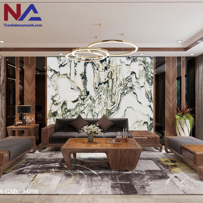 Mẫu tranh đá ốp tường phòng khách đẹp