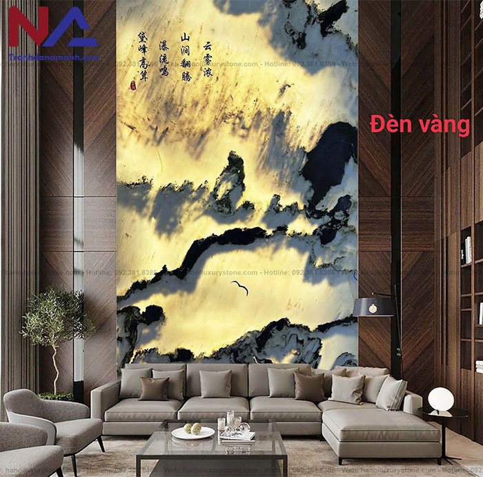 Mẫu tranh đá ốp tường phòng khách đẹp