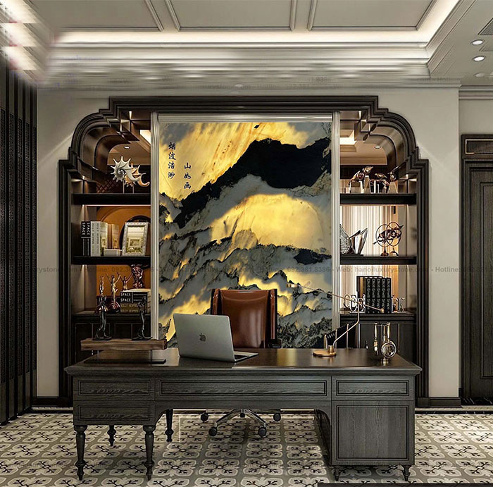 Tranh đá sơn thủy xuyên sáng TDST08