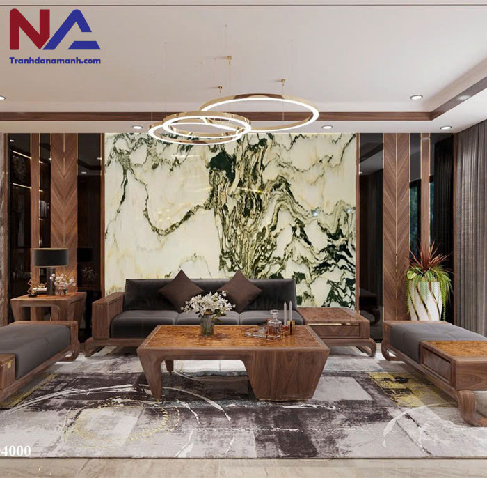 Mẫu tranh đá ốp tường phòng khách đẹp