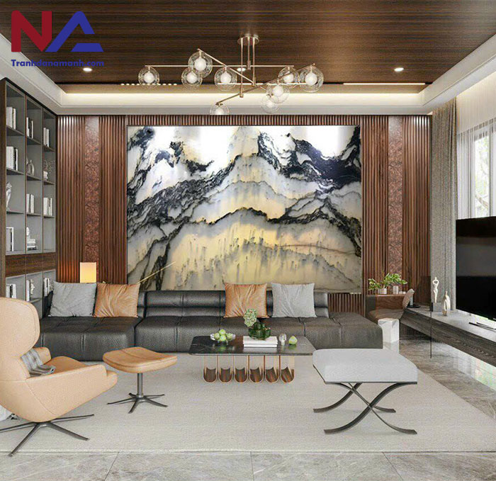 Mẫu tranh đá ốp tường phòng khách đẹp