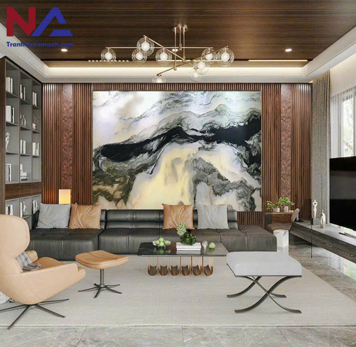 Mẫu tranh đá ốp tường phòng khách đẹp