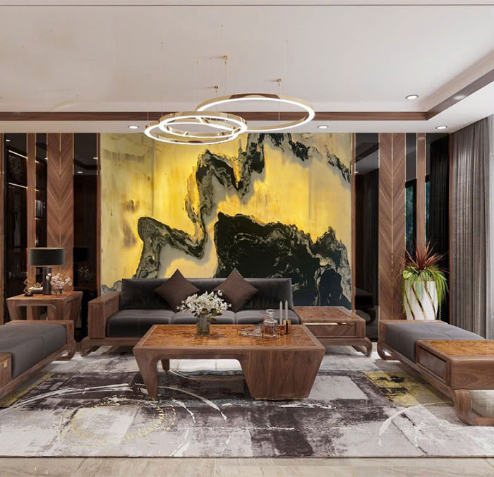 Tranh đá sơn thủy xuyên sáng TDST19