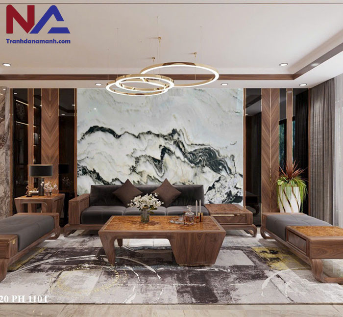 Mẫu tranh đá ốp tường phòng khách đẹp