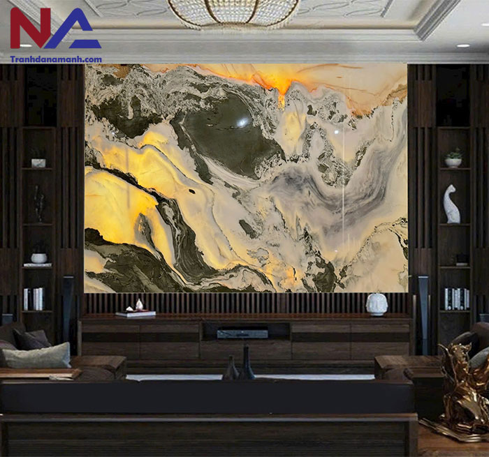 Mẫu tranh đá ốp tường phòng khách đẹp