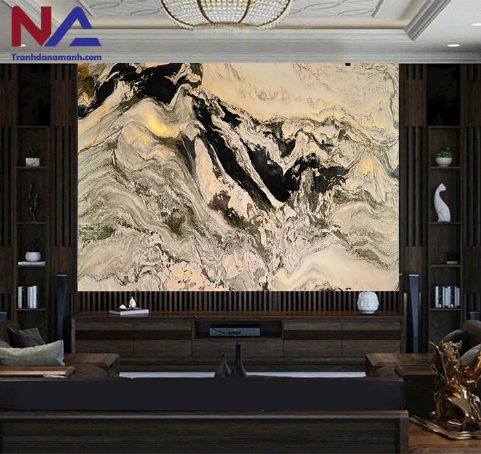 Mẫu tranh đá ốp tường phòng khách đẹp