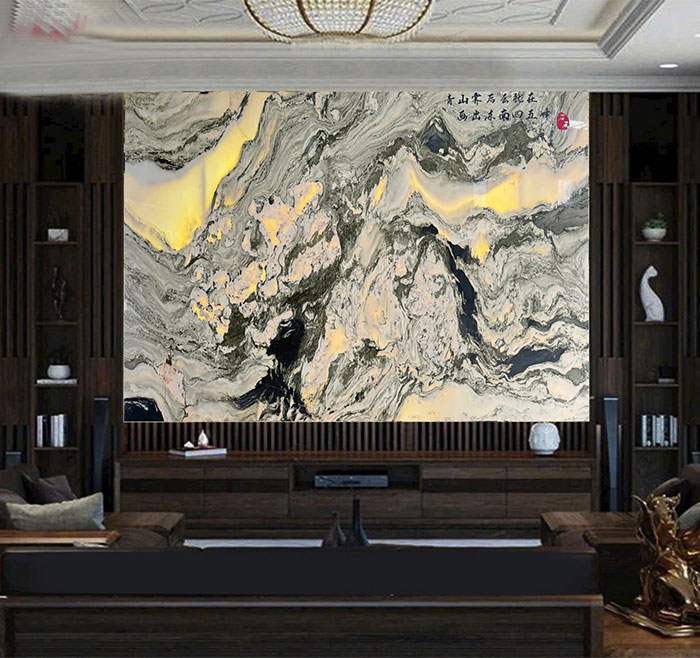 Tranh đá sơn thủy xuyên sáng TDST25