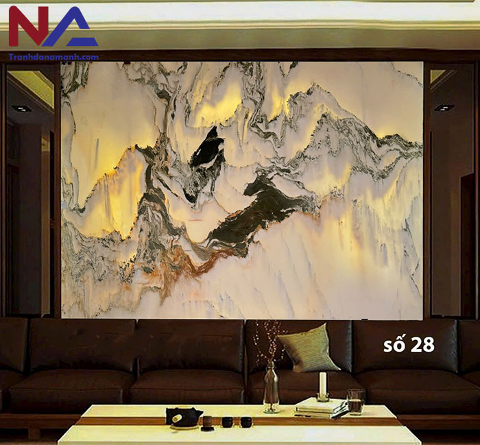 Mẫu tranh đá ốp tường phòng khách đẹp