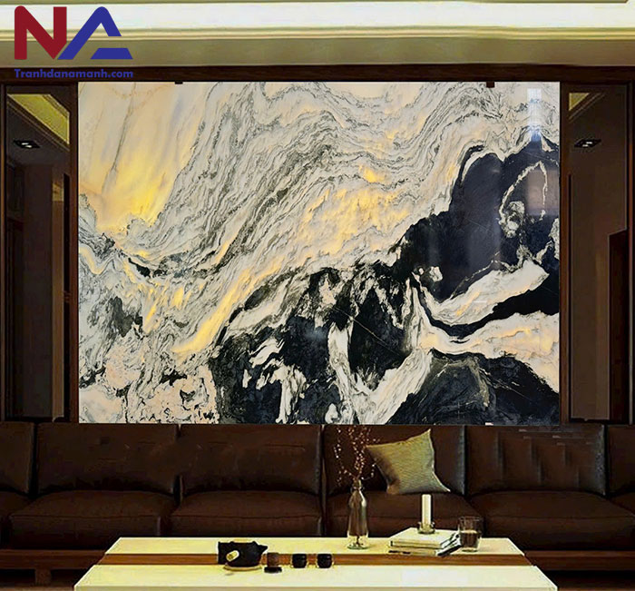 Mẫu tranh đá ốp tường phòng khách đẹp