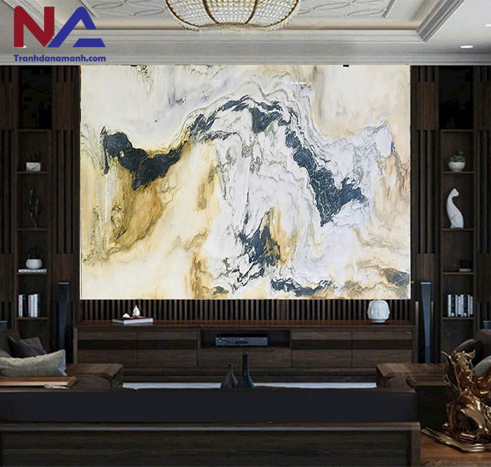 Mẫu tranh đá ốp tường phòng khách đẹp