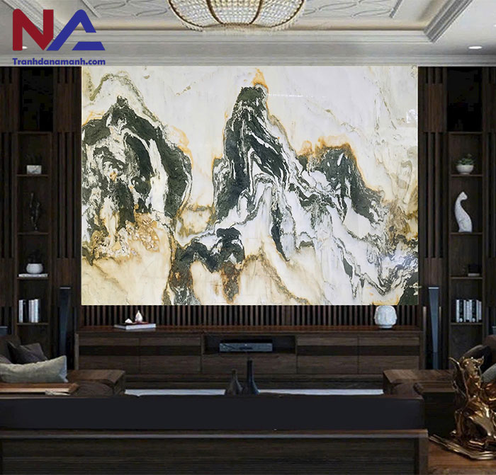 Mẫu tranh đá ốp tường phòng khách đẹp
