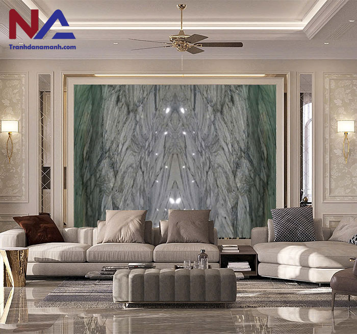 Mẫu tranh đá ốp tường phòng khách đẹp