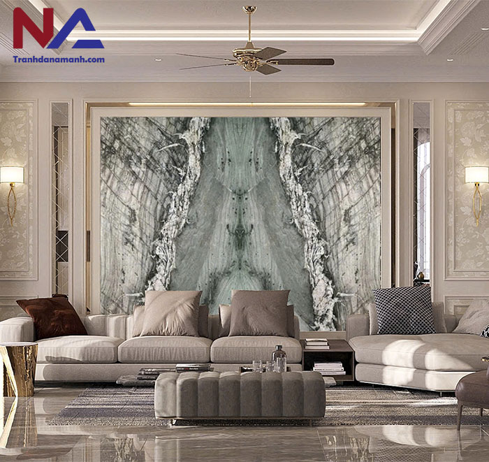 Mẫu tranh đá ốp tường phòng khách đẹp