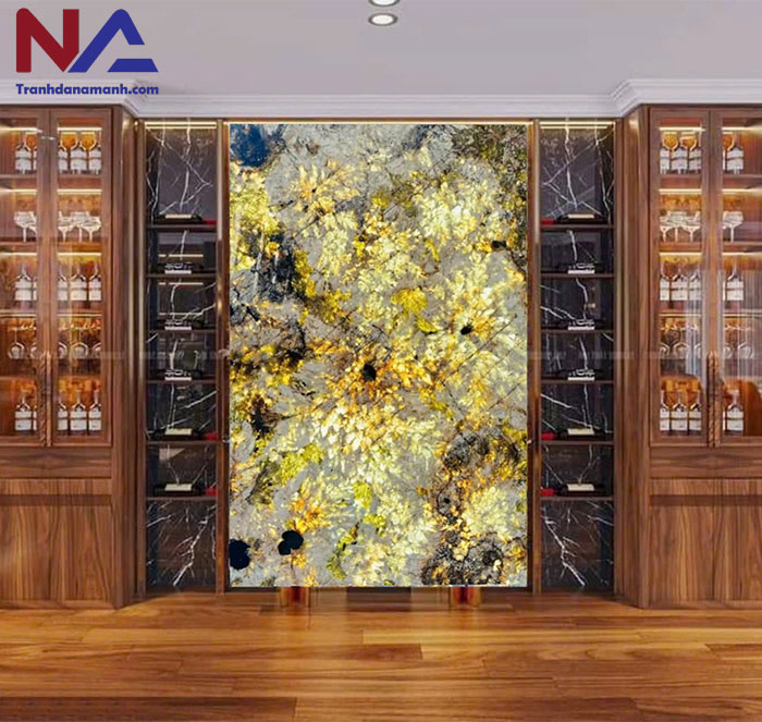 Mẫu tranh đá ốp tường phòng khách đẹp