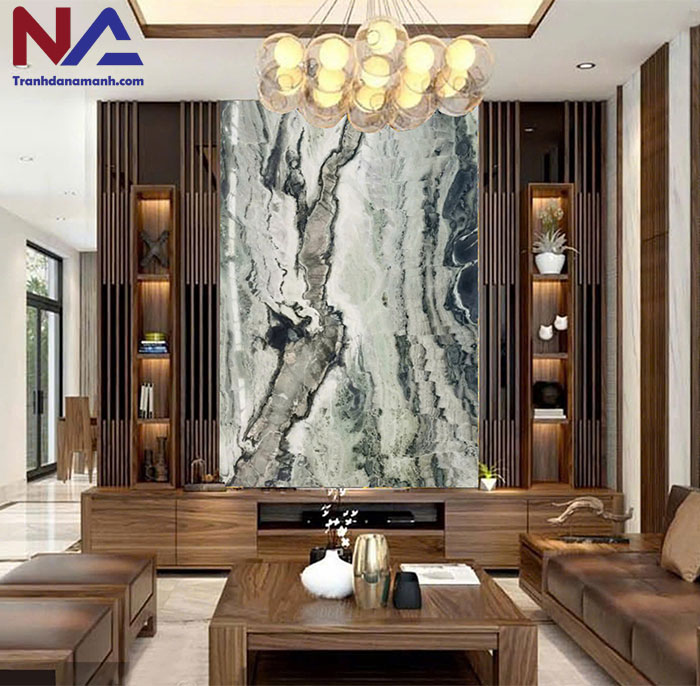 Mẫu tranh đá ốp tường phòng khách đẹp