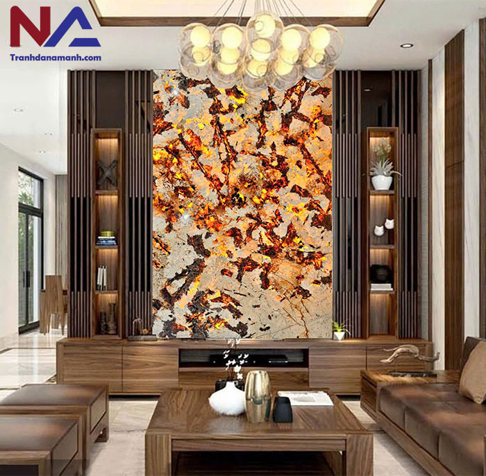 Mẫu tranh đá ốp tường phòng khách đẹp