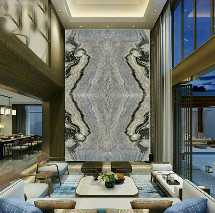 Tranh đá thông tầng đối xứng TDTT03