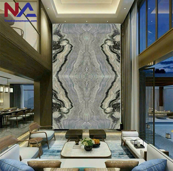 Mẫu tranh đá ốp tường phòng khách đẹp