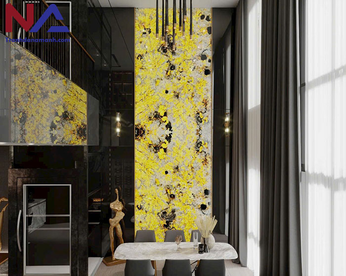 Mẫu tranh đá ốp tường phòng khách đẹp