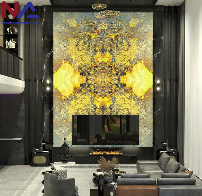 Mẫu tranh đá ốp tường phòng khách đẹp