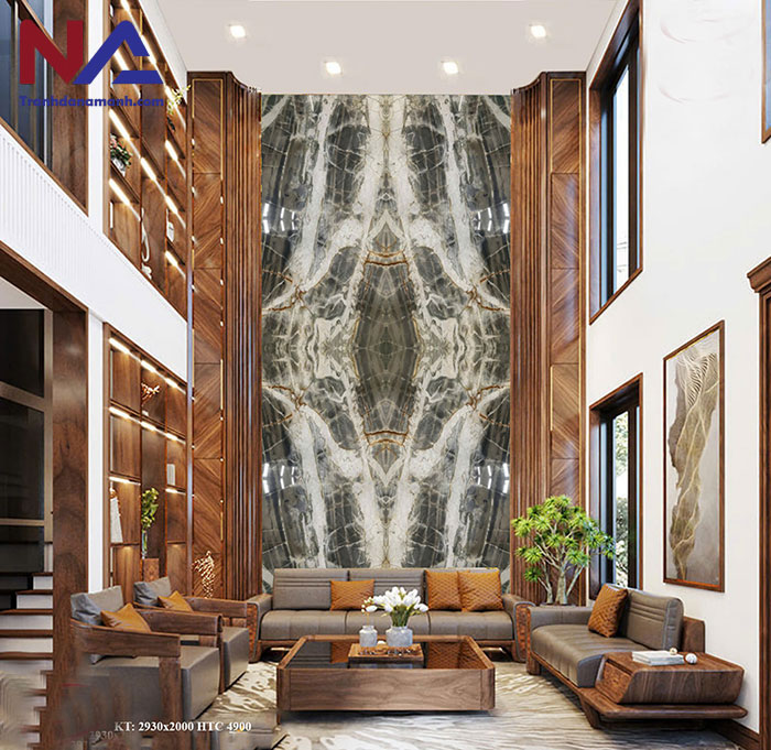 Mẫu tranh đá ốp tường phòng khách đẹp