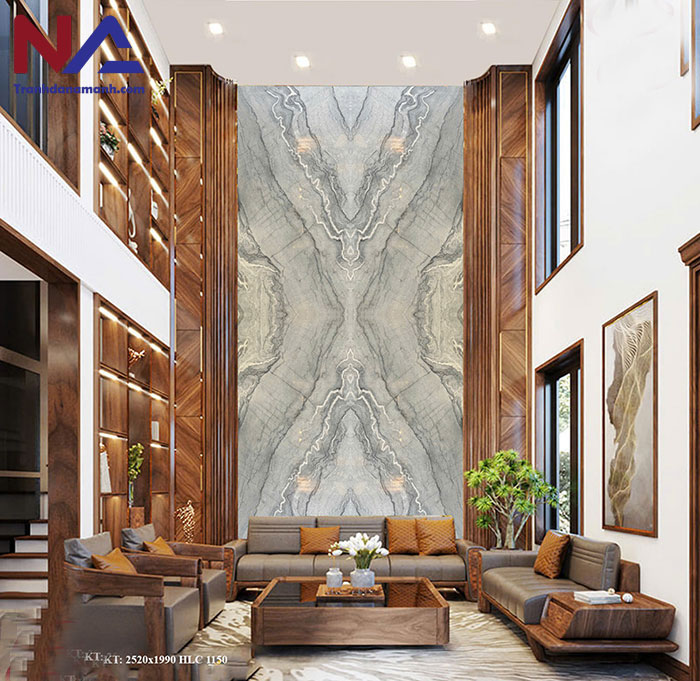 Mẫu tranh đá ốp tường phòng khách đẹp
