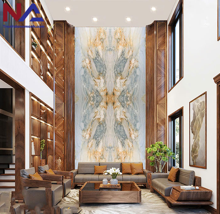 Mẫu tranh đá ốp tường phòng khách đẹp