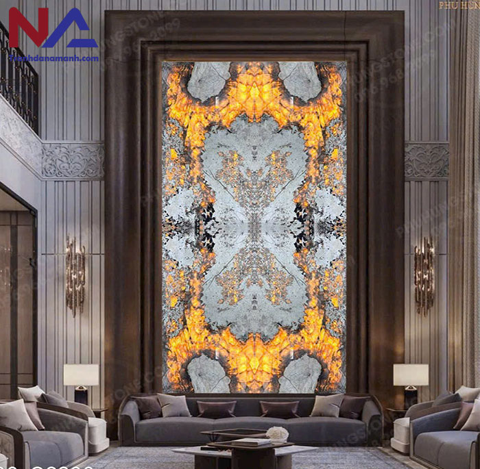 Mẫu tranh đá ốp tường phòng khách đẹp