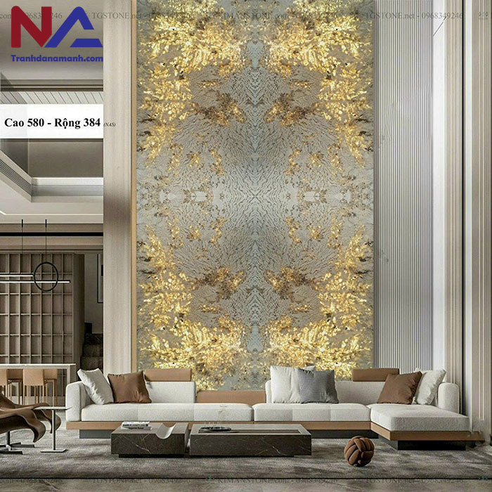 Mẫu tranh đá ốp tường phòng khách đẹp