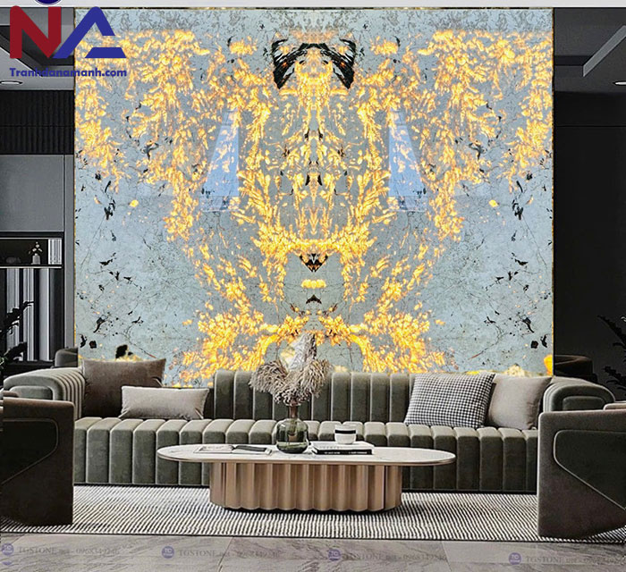 Mẫu tranh đá ốp tường phòng khách đẹp