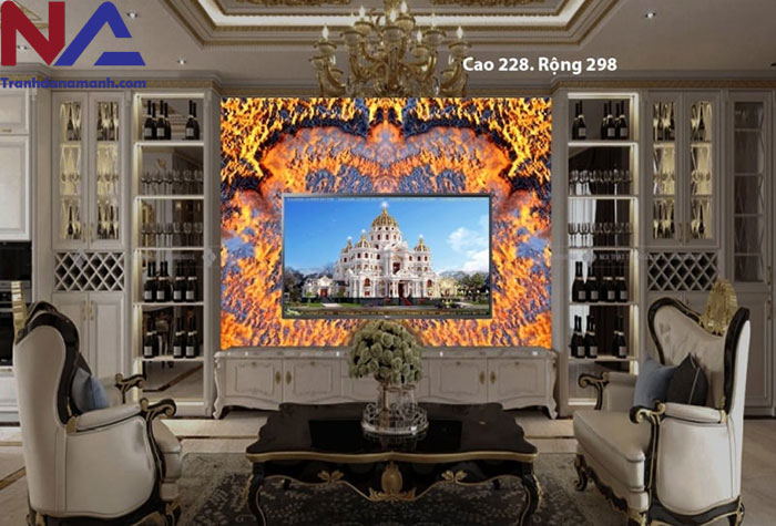 Vách Đá Ốp Tivi Xuyên Sáng