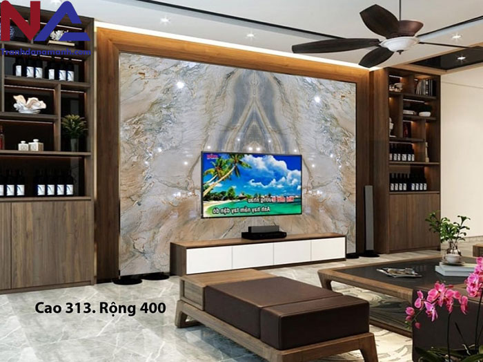 Đá tự nhiên ốp vách tivi